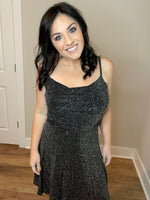 S-XL Sleeveless Metallic Knit Dress