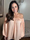 S XL Jess Lea Chasing Fame Blush Satin Off The Shoulder Top
