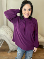 Long Sleeve Knit Deep Purple Top