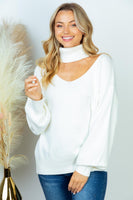 S-XL Oversized Peekaboo Ribbed Sweater