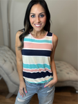 S-L Super Soft Different Colors Striped Sleeveless Top