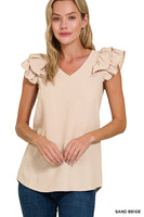 M L XL - Tiered Ruffle Short Sleeve Top