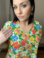 Kelly Green Floral Tunic Top