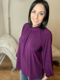 Long Sleeve Knit Deep Purple Top