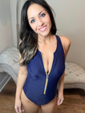 PREORDER - Coastal Chic Zipper Swimsuit