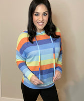 XL Multi-Color Striped Dolman Hoodie