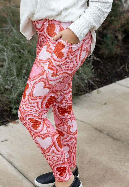 TC Pink & Red Heart Luxe Leggings