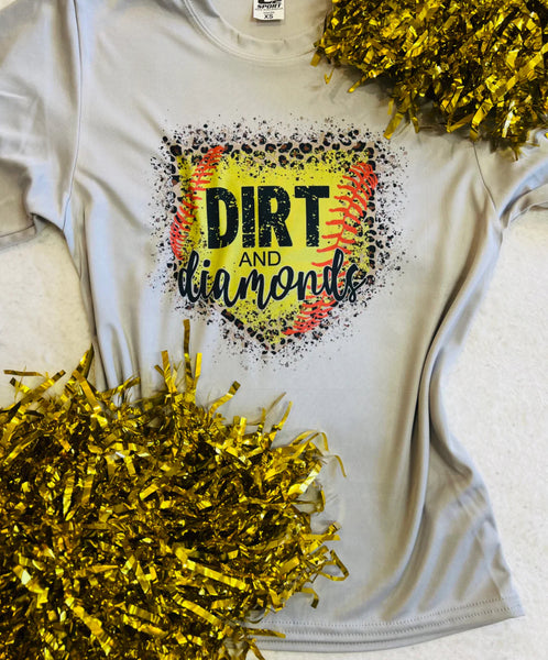 PREORDER - Dirt & Diamonds Softball Dri Fit Short Sleeve Tee for Youth or Adult