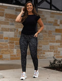 One Size Full Length - Julia Rose Black Army Camo Buttery Soft Luxe Leggings