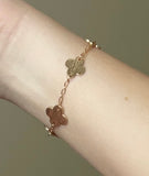 Gold Worn Clover Gold Chain Bracelet