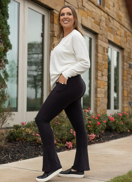 TC Only - Julia Rose Luxe Flare Leggings With Pockets