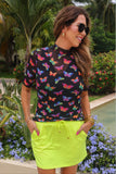 PREORDER - Small Medium Jess Lea Kora Short Sleeve Mesh Top - Butterfly Effect