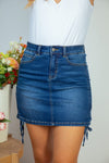 🔥HALF OFF SALE🔥Denim Ruched Skirt With Shorts