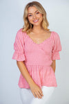 🔥HALF OFF SALE🔥Peplum Skirted Pink Top