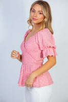 🔥HALF OFF SALE🔥Peplum Skirted Pink Top