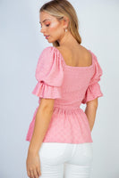 🔥HALF OFF SALE🔥Peplum Skirted Pink Top