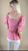 🔥HALF OFF SALE🔥Peplum Skirted Pink Top