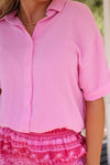 PREORDER - Jess Lea Sawyer Gauze Top in Pink
