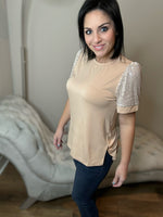 Sequin Sleeves & Side Slits Fun Top