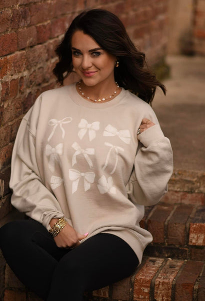 PREORDER - White Bows Sweatshirt