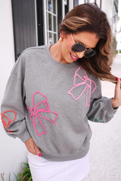 PREORDER - Jess Lea Belle Braided Bow Sweatshirt