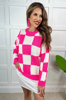 PREORDER - Jess Lea Paisley Checkered Sweater