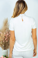 🔥HALF OFF SALE🔥High Smocked Neckline Off White Top