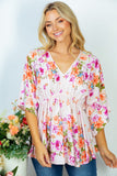 🔥HALF OFF SALE🔥Floral V-Neck Peplum Skirted Top