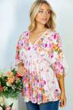 🔥HALF OFF SALE🔥Floral V-Neck Peplum Skirted Top
