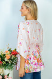 🔥HALF OFF SALE🔥Floral V-Neck Peplum Skirted Top