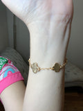 Gold Worn Clover Gold Chain Bracelet