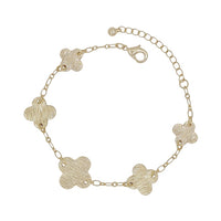 Gold Worn Clover Gold Chain Bracelet