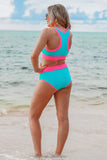 PREORDER - Bali Beach Two Piece Swimsuit - Blue/Pink
