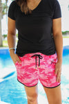 XXL Jess Lea Pink Camo Drawstring Shorts