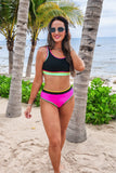 PREORDER - Set For Vacay Two Piece Swimsuit - Black/Neon