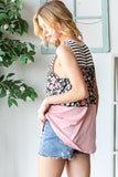 Floral & Striped Block Tank Top