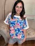 Small Only - Jess Lea Brushstroke Blooms Floral Top