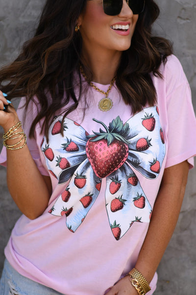 PREORDER - Strawberry Bow Graphic Top
