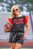 PREORDER - Jess Lea It’s Game Day Sequin Patch Top