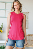 Solid Ribbed Fuchsia Sleeveless