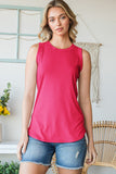 Solid Ribbed Fuchsia Sleeveless