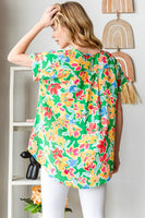 Kelly Green Floral Tunic Top