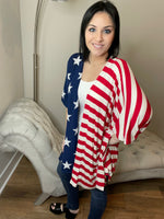 S-3X Stars & Stripe Open Cardigan