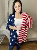 S-3X Stars & Stripe Open Cardigan