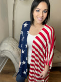 S-3X Stars & Stripe Open Cardigan