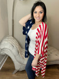 S-3X Stars & Stripe Open Cardigan