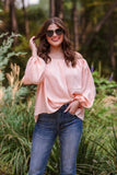 S XL Jess Lea Chasing Fame Blush Satin Off The Shoulder Top