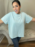 S M L The Ultimate Loose Fit Cotton Light Blue Tee