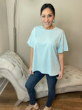 S M L The Ultimate Loose Fit Cotton Light Blue Tee