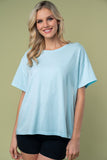 S M L The Ultimate Loose Fit Cotton Light Blue Tee